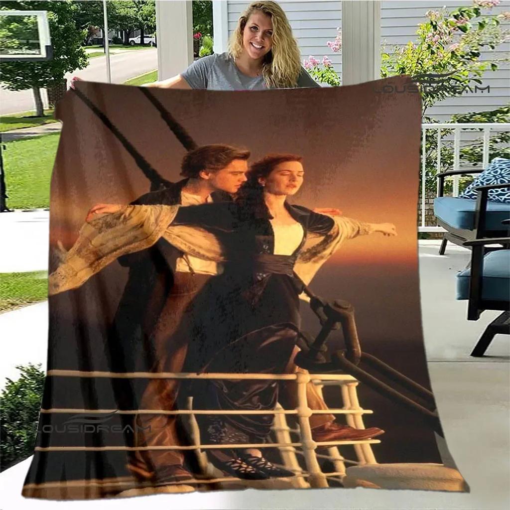 Coperta stampata Titanic Leonardo DiCaprio Coperta calda morbida e confortevole per casa viaggio letto coperta da picnic regalo di compleanno