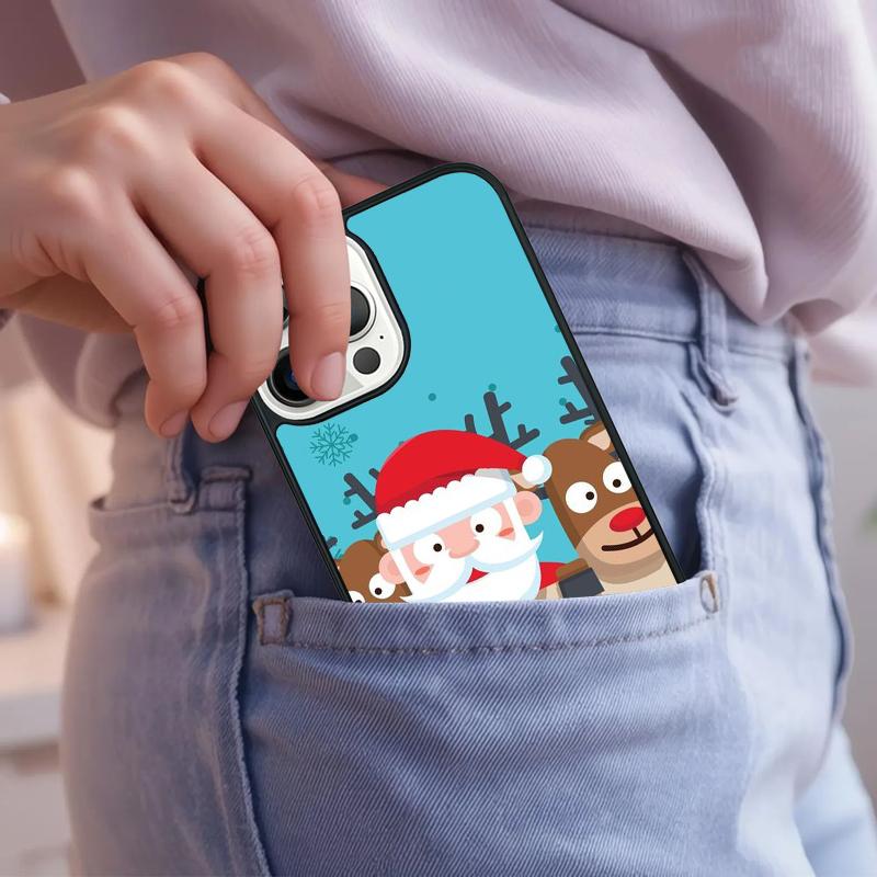 Christmas Deer Phone Case For iPhone 17 Air 15 16e 14 13 Pro Max Coque 12 11 Pro Max PLUS Cover