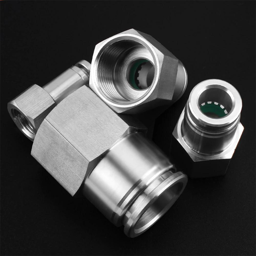 PCF Pneumatic Connector 304 Stainless Steel 1/8” 1/4” 3/8” 1/2” BSP Internal Thread Pneumatic Quick Connector Hose Air Tube