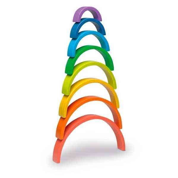 Educational Game - Rainbow - Colorful Wooden Knots - 8 Pieces - From 18 Months - Mixed