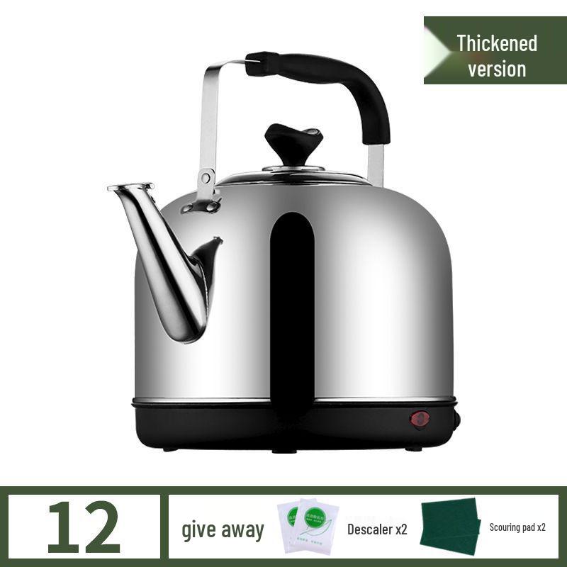 304 Stainless Steel Large Electric Kettle with Auto Power-Off & Keep Warm, Whistle Teapot for Household