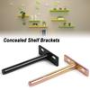 T Shape Shelf Bracket Cold Rolled Steel Wall Shelves Supports Floating Hidden Metal Brackets Screw Mounting Plate