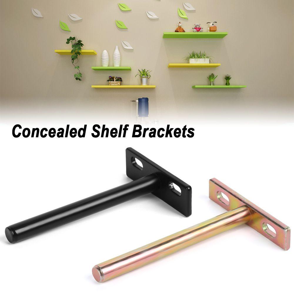 T Shape Shelf Bracket Cold Rolled Steel Wall Shelves Supports Floating Hidden Metal Brackets Screw Mounting Plate