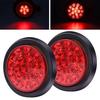 Aoling Tail Light 24V 16LED Round Rear Light with Rubber Waterproof Protective Ring Trailer Truck Tail Light Brake Light Red Light High Low Beam