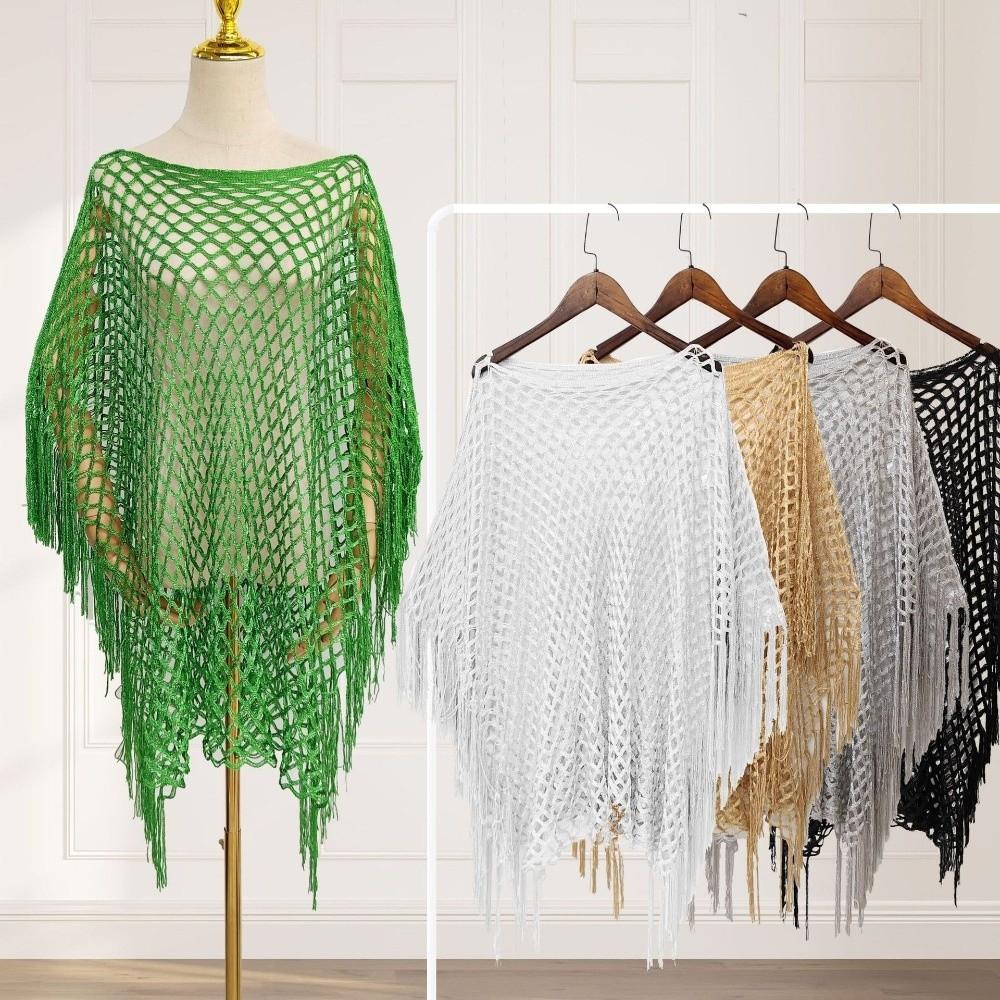 Versatile Lace Shawls Solid Color Beach Cover Up Casual Long Sleeve Cover Up  for Women