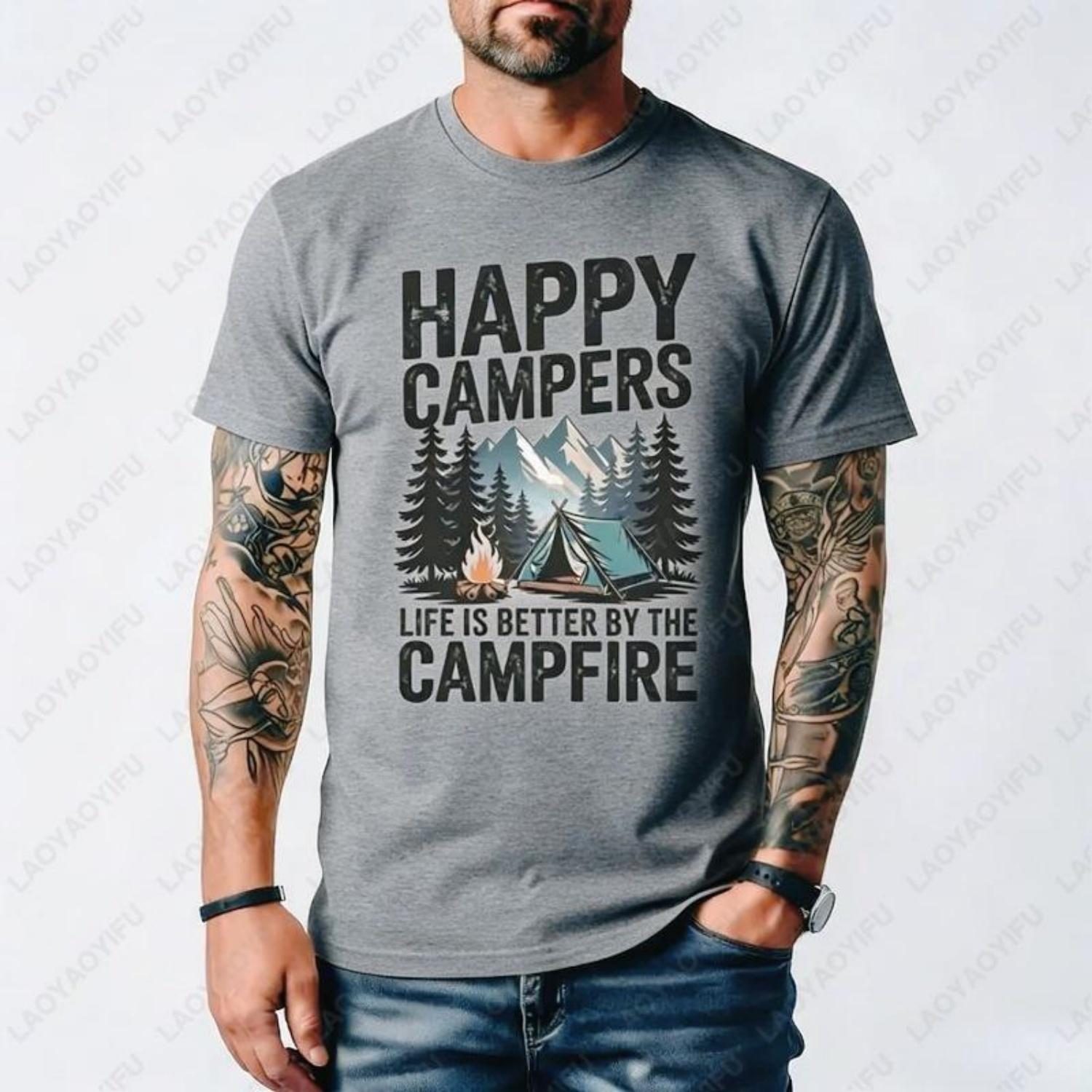 

Camp Crew Unisex Cotton Shirt Adventure Camping Gift Nature Lover Vintage Oneck Printed Tee Men Clothing Ropa Hombre Camisetas XXXXXL чорний
