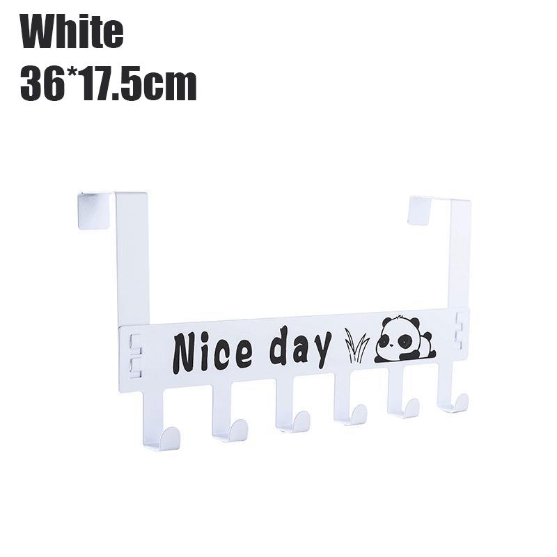 

Вешалка для полотенец на дверь, металлическая вешалка для полотенец за дверью, органайзер с 6 крючками для ванной комнаты, черный многофункциональный держатель для сумки 1PCS белый