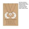 1 Pair Necklace Family Bonds Moon Heart-Shaped Pendant Necklace Mom Daughter Matching Charm Necklace Jewelry Accessories