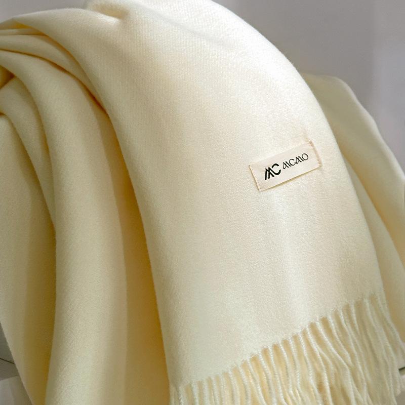 Cachecol Inverno Feminino Sólido 26 Cores Quente Espesso Caxemira Xale Moda Exterior Luxo Franjas Pashmina Envoltório Senhora Cachecóis à Prova de Vento