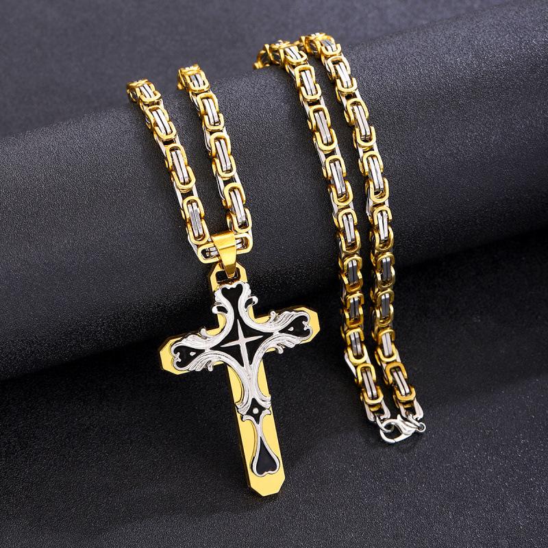 Trendy Multi-Color Enamel Cross Layered Pendant Necklace