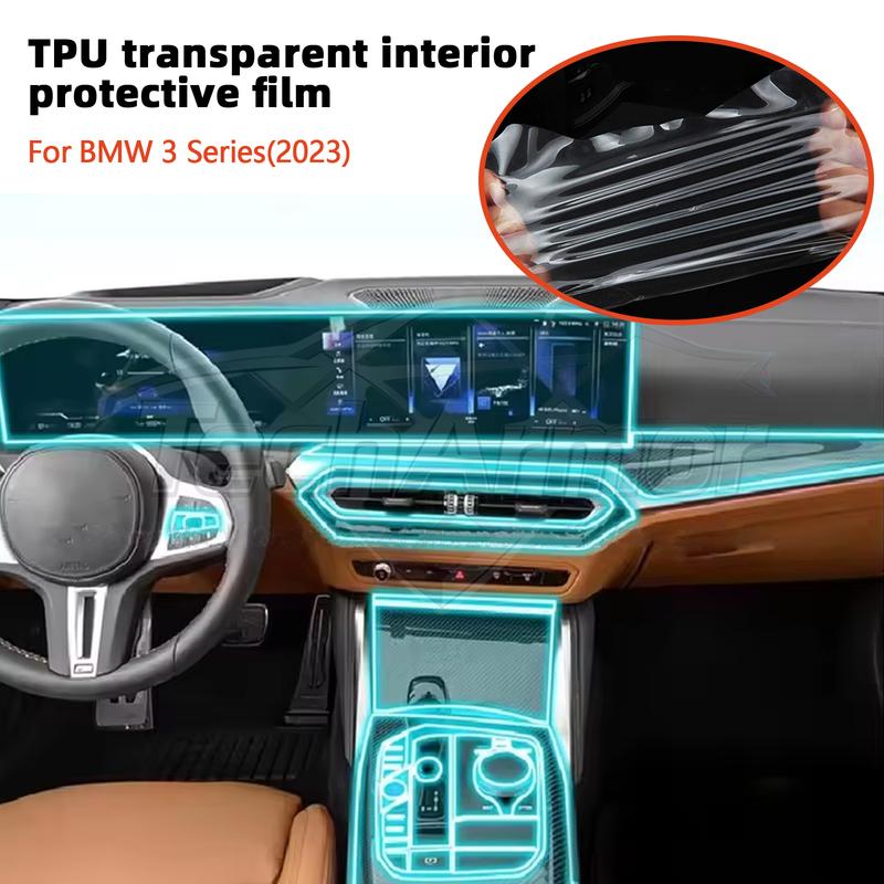 Car Interior TPU Protector Anti-scratch Film For BMW 3 Series -24 Auto Protective Transparent Anti-tear Stickers Accessories