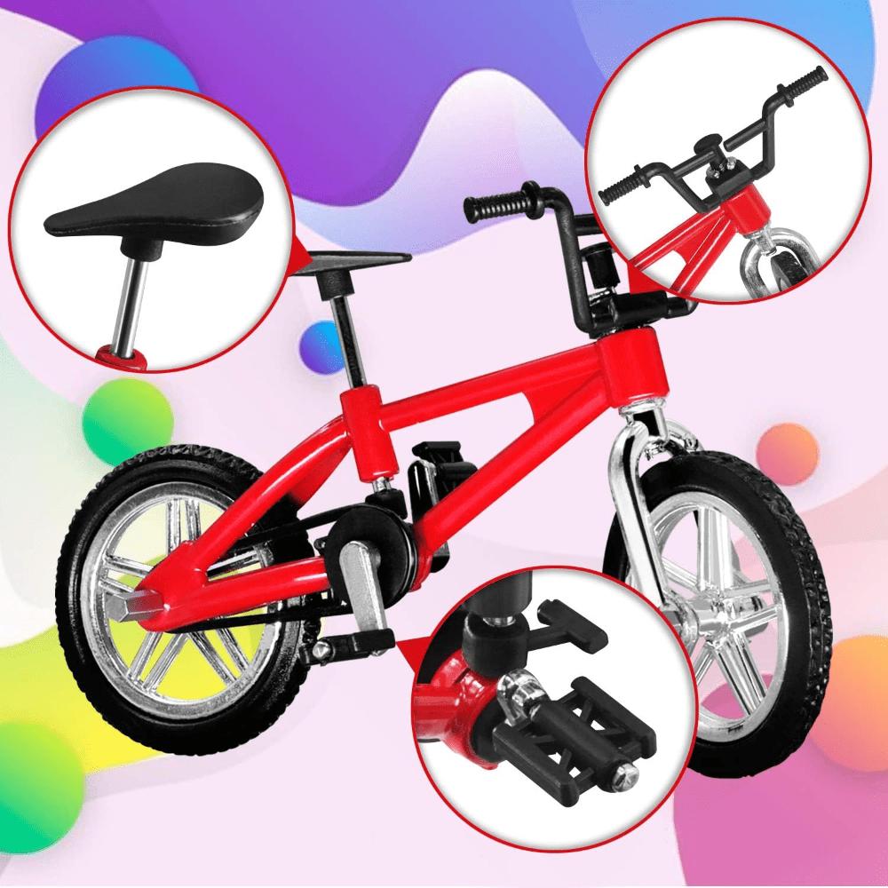 2 Stück Neuheit Mini Fingerfahrrad - Miniatur Fidget Fahrrad Spielzeug für Kinder - Metall Fahrradmodell Sammlungen Dekoration