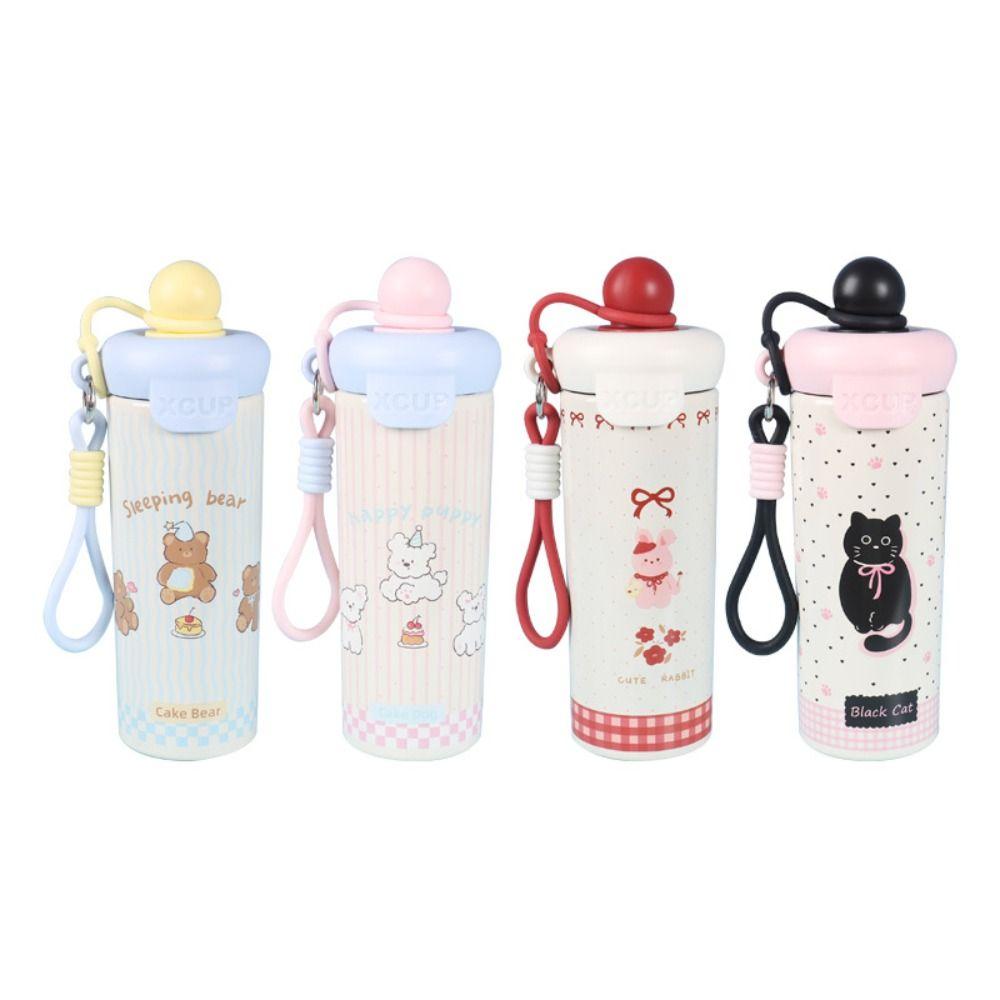 600ML Vacuum Cup High-Capacity Insulation Or Cooling 316 Stainless Steel Cup With Lifting Rope Thermal Mug for Student Children