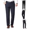 High Waist Zipper Button Fly Pockets Men Pants Summer Solid Color Straight Fit Casual Business Pants
