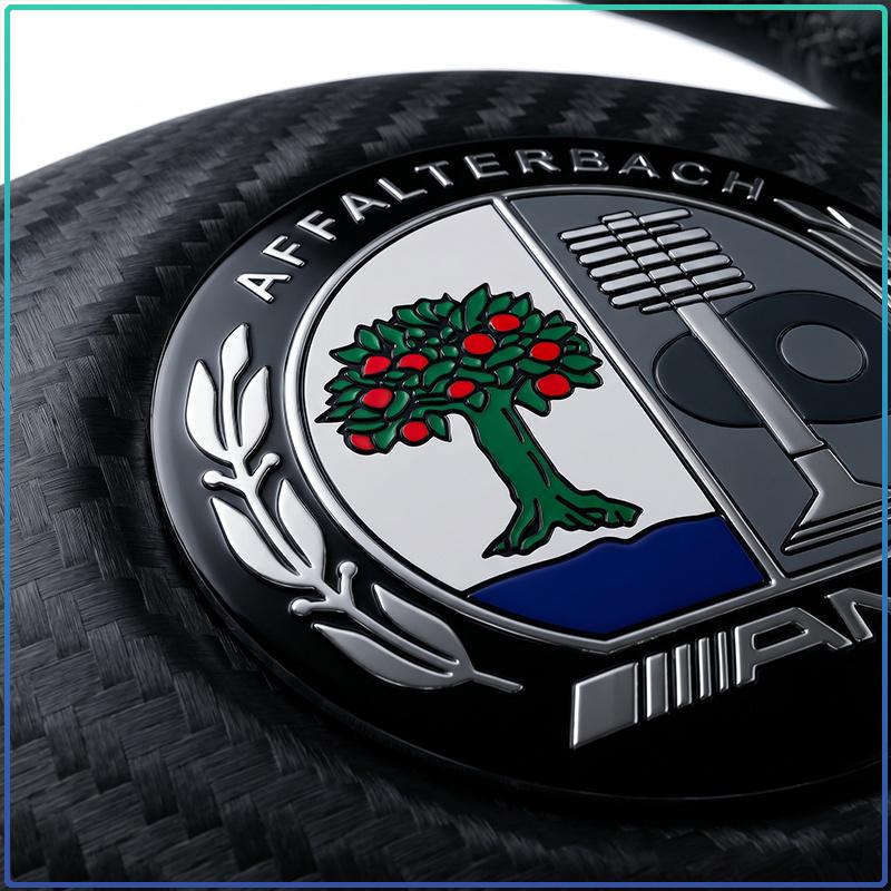 52MM AMG Affalterbach Tree Steering Wheel Emblem Sticker Glossy Resin Decor Decal Fit Mercedes Benz Sedan SUV Sports Car