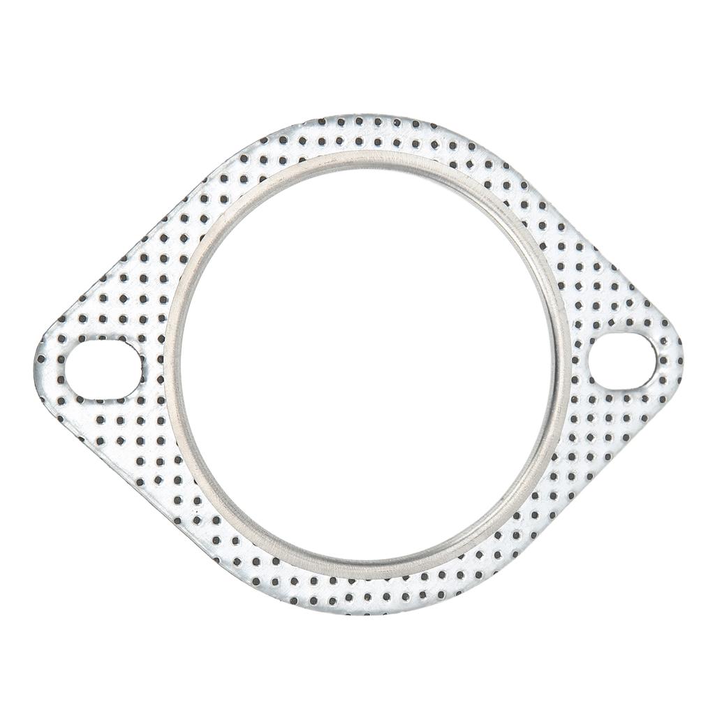 2 Hole Exhaust Pipe Flange Gasket Perforated Steel Universal for 3in 76mm Turbo Vehicle