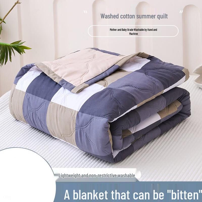 Всесезонное одеяло из стираного хлопка в клетку