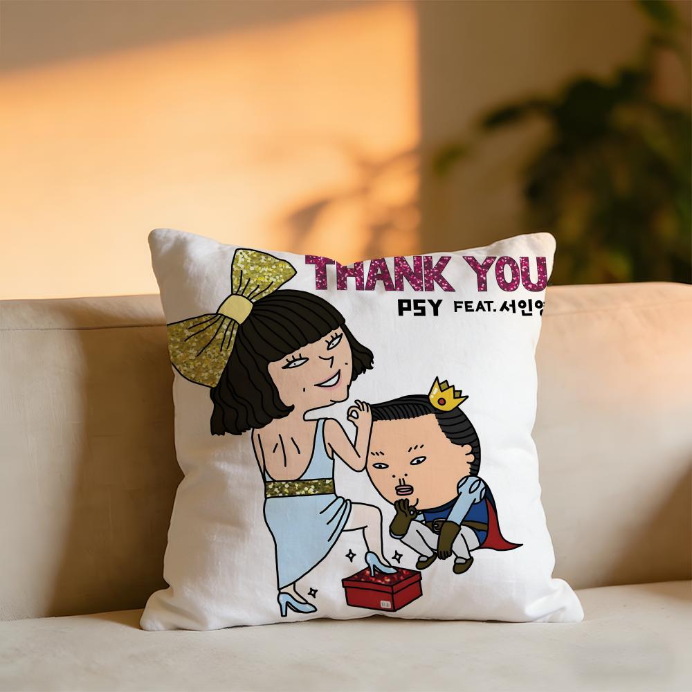 Psy Album Cushion Cover Cozy Velvet Throw PillowSoft Warm Cushion For Sofa Bed
