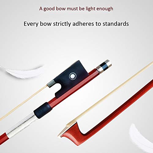 Plumflex Durable Black Octagonal Violin Bow for Kids, 4/4, Portable Learning and Practice Bow for Playing Instruments