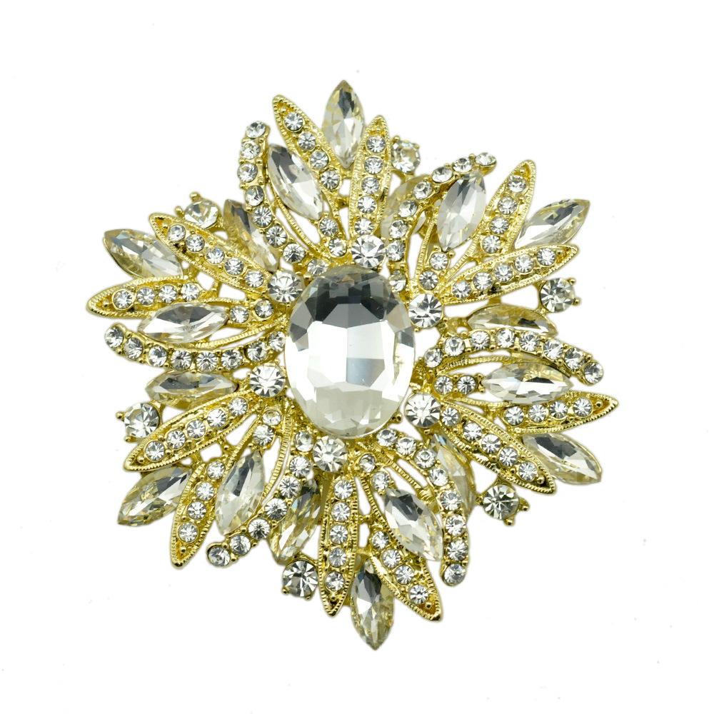 Crystal Brooch Rhinestone Pin Men Women Clothing Jewelry Accessories