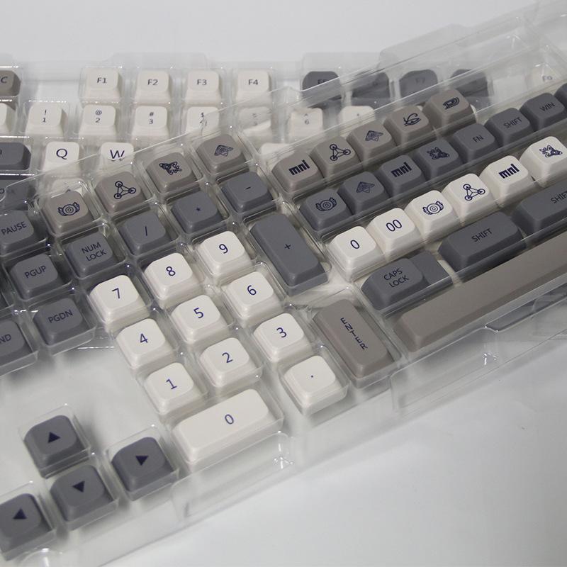 

XDA Profile 120 PBT Keycap DYE-SUB Персонализированный минималистский белый серый англо-японский Keycap для механической клавиатуры MX Switch Pack by plastic bag