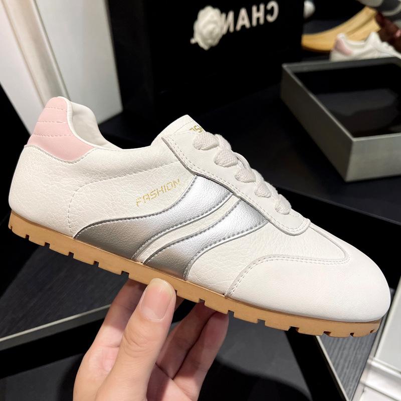 

Retro height-increasing women s color matching new leather breathable soft-soled sports and leisure little white shoes 35 серебряный