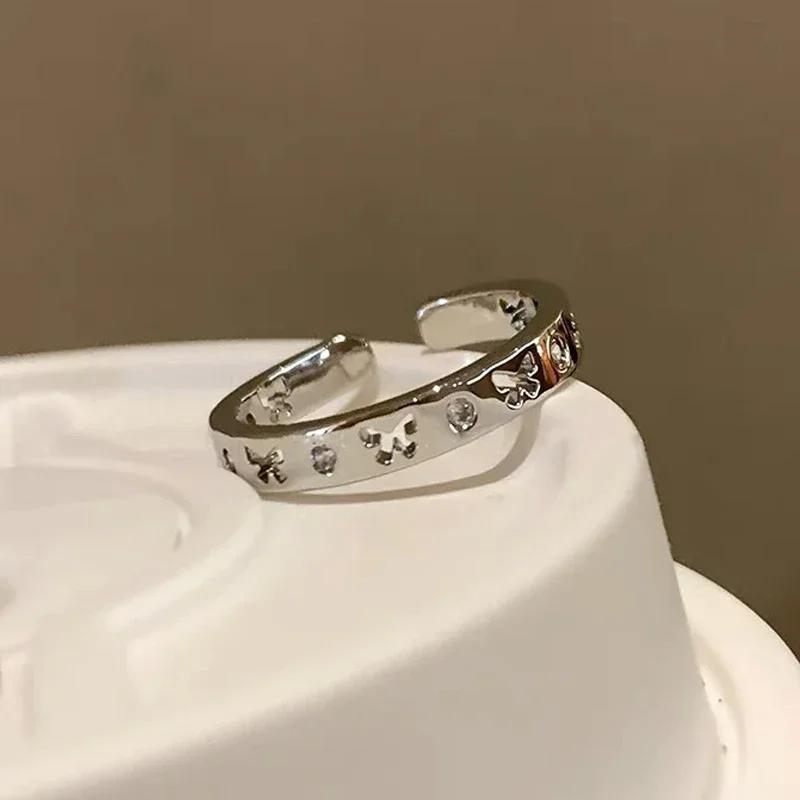 Bowknot Rings Adjustable Opening Rings For Women Girls Finger Circles Index Finger Jewelry Accessories Couple Ring