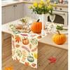 Pumpkin Buffalo Plaid Fall Table Runner, Fall Maple Leaves Kitchen Dining Table Runner Decoration for Thanksgiving Party Decor 13x72 Inch