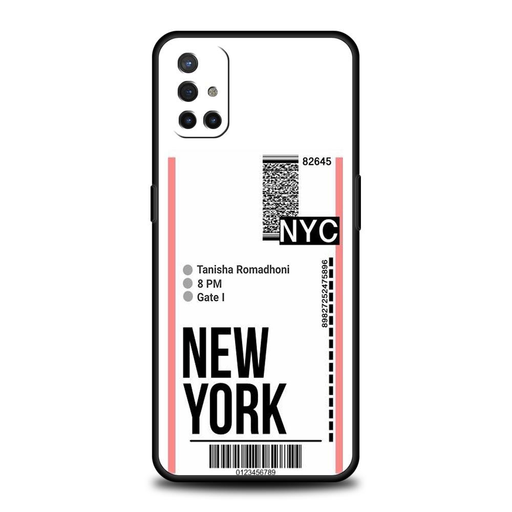 

Phone Case For Oneplus 13R 12R 10R 13 12 11 10T Nord N10 Z N30 CE 3 2 2T Pro Lite 5G Soft TPU World Travel Ticket Seoul New York OnePlus 12