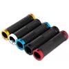 PE Rubber MTB Grips Alloy Cuffs Bilateral Lock Bicycle Handle Grip Anti-skid Cycling Handlebar Sleeve BMX Bike Accessories