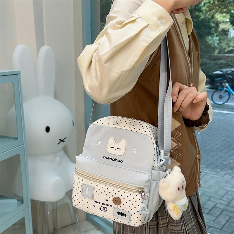 Taška přes rameno s potiskem kočky Studentská lehká crossbody taška