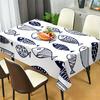 Blue Fish Pattern Rectangle Tablecloth for Table Decor Modern Simple Lines Print Kitchen Dining Table Cloth Holiday Party Decor