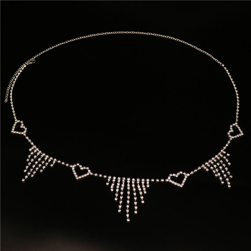 

Fashion Versatile Tassel Love Waist Chain European And American Sexy Belly Dance Crystal Waist Chain Waistchain