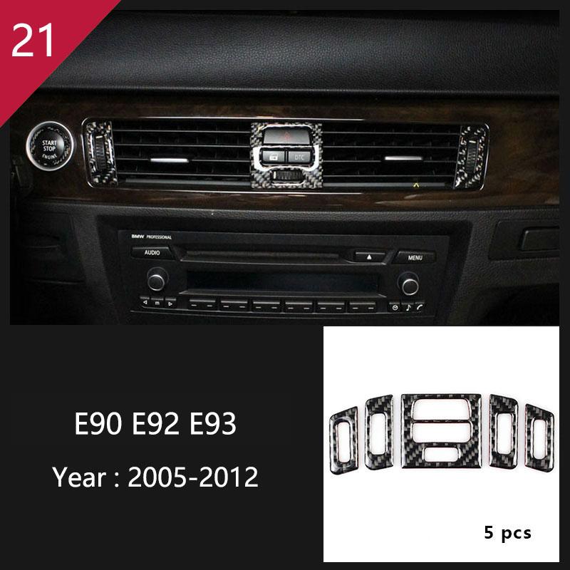 Carbon Fiber Gear Shift Panel Trim Sticker for BMW 3 Series E90 E92 E93 2005-2012 Car Inner Center Control Decorative Accessory