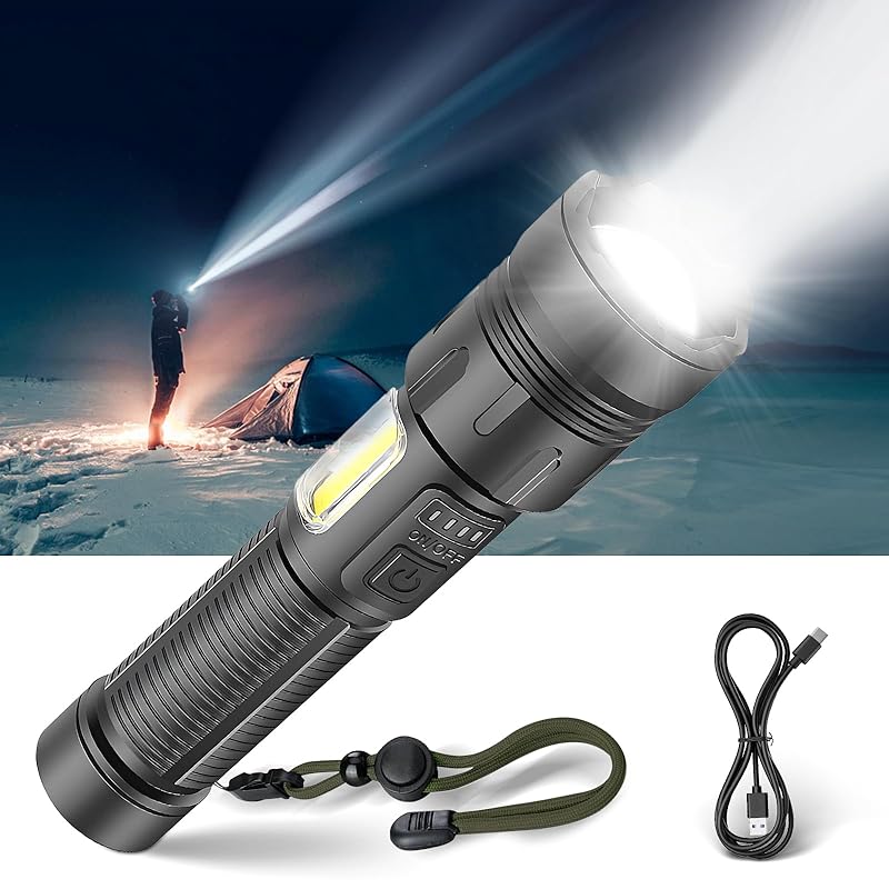 

[Extremely bright XHP160LED Manufacturer s one year warranty] flashlight powerful disaster prevention strongest military led light handy light Type-C