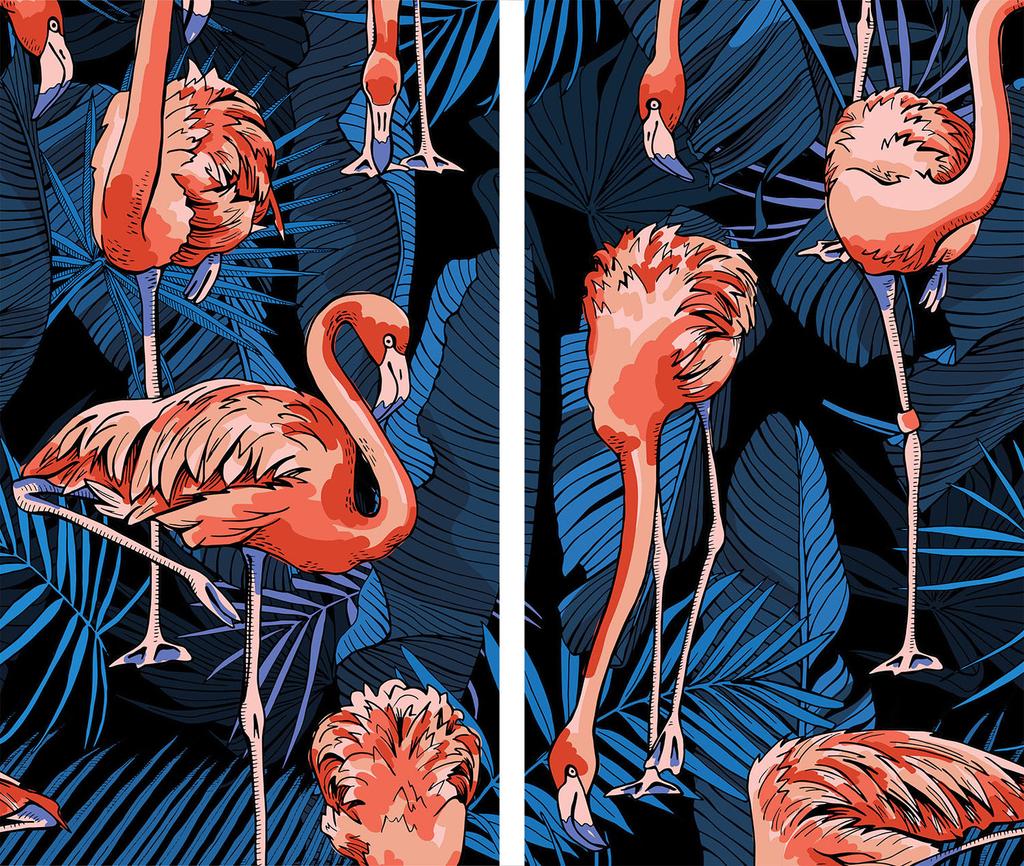 Szklana Deska Do Krojenia 2X 30X52 Flamingi