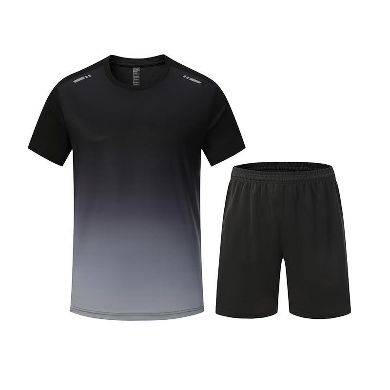 

Летняя спортивная одежда Doudian Quick-Dry: Дышащие футболки и костюмы для бега/фитнеса 6801, L серый/чёрный