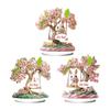 Cute 2D Acrylic Rabbit On Flower Tree Swing Ornament with Base Spring Bunnies Sculpture For Easter Holiday Parties Gift