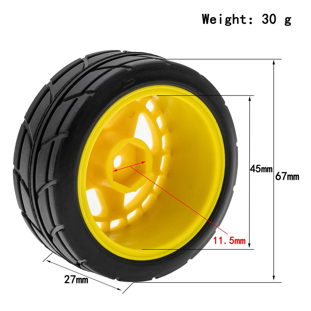 Remote Control Off-Road Car Tires 67*45*27mm 4pcs Replacement for TAMIYA TT02 XV01 HSP 94123 HPI