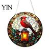 Acrylic Holiday Hanging Decorations Christmas 2D Suncatcher, Stained Glass Style Black Cat Window Hanging, Decorative Wall Plaques Colorful