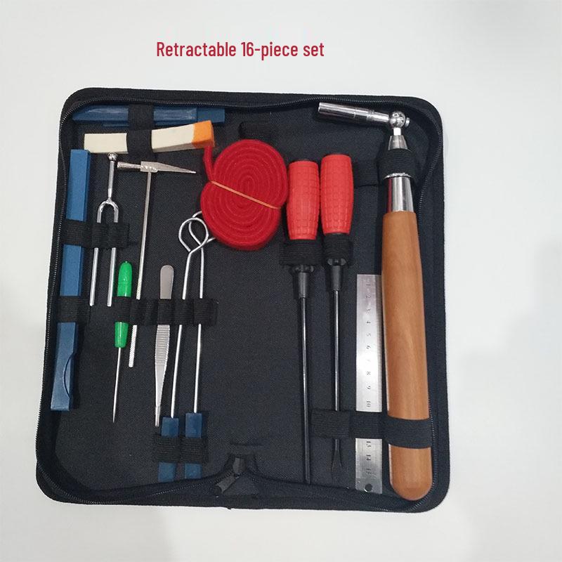 Xu Yi 16-Piece Piano Tuning and Maintenance Tool Set with Telescopic Wrench