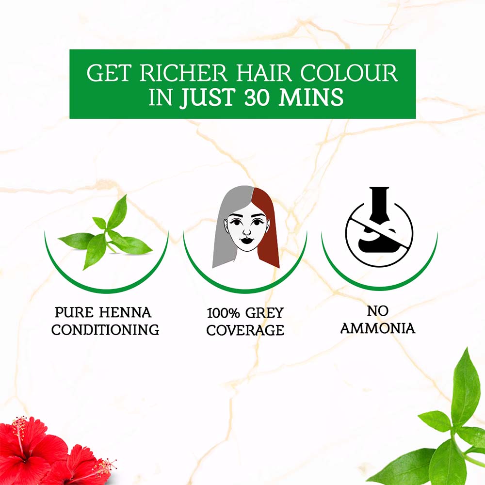 Henna Haarfarbe - Burgunder 2er-Pack - Vatika Naturals - Bordeaux 3.6 Farbe