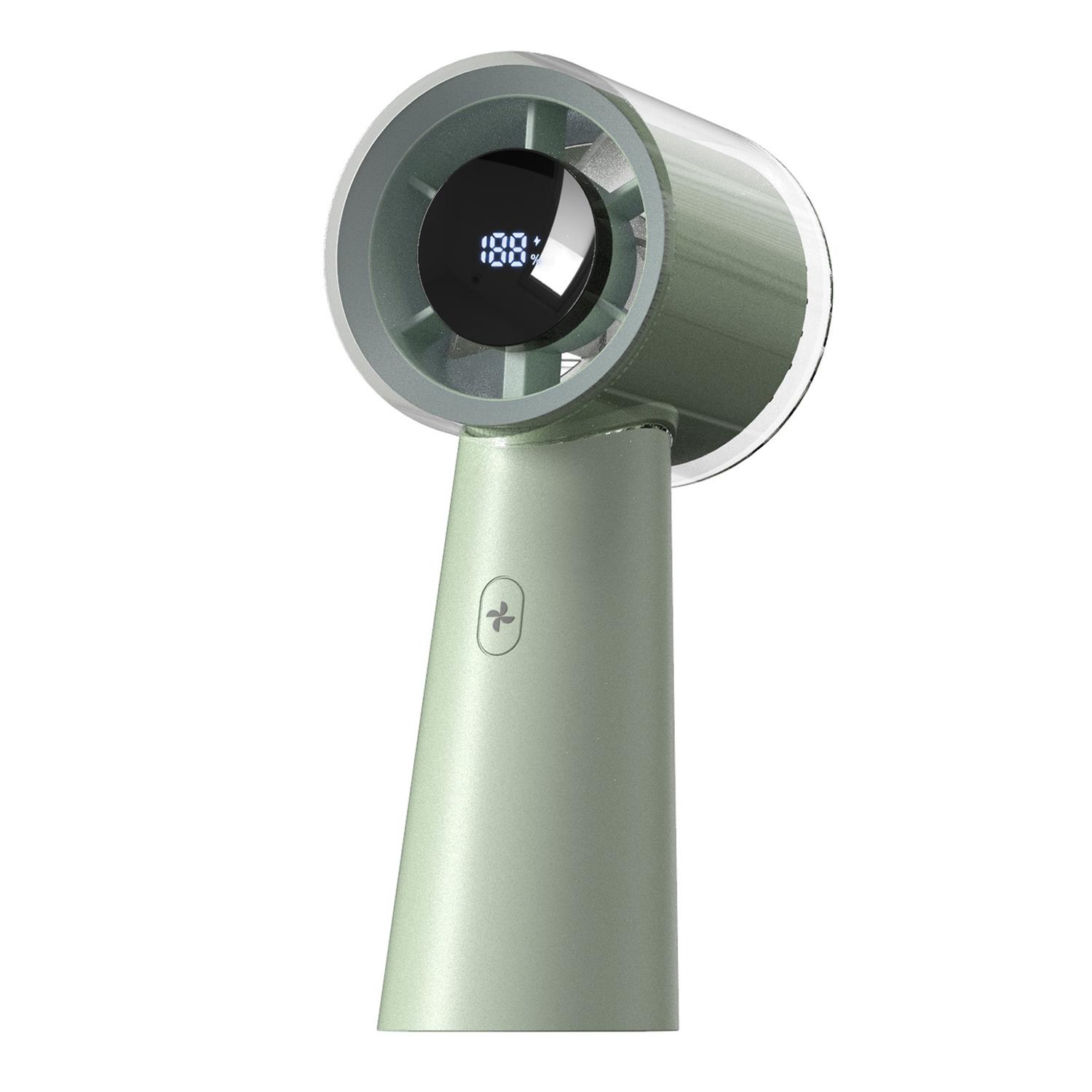 

High Speed Digital Display Handheld Desktop Fan Mini Portable Turbo Fan Green
