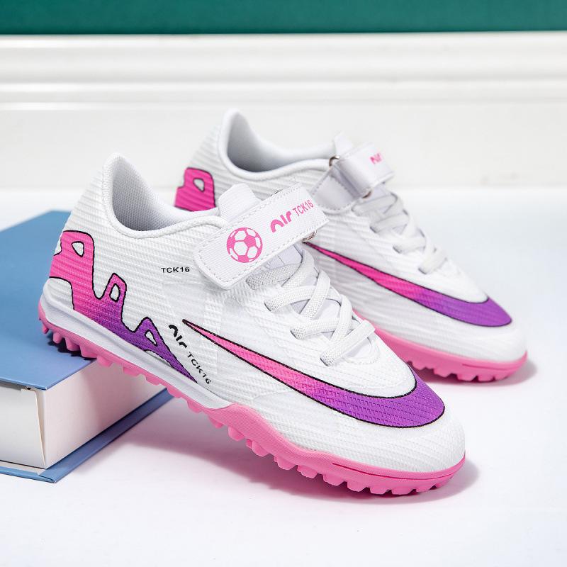2025 New Children's Football Shoes Velcro Boys Student Game Training Shoes Girls Broken Nail Football Shoes