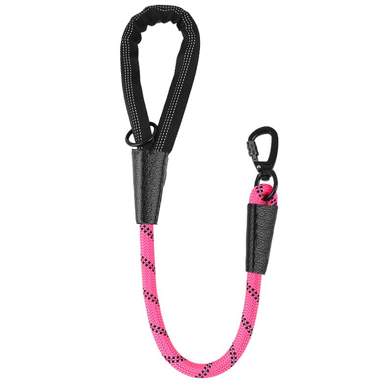 Dog Leash Short Dogs Leash Reflective Leashes for Large Dog Walking Nylon Pet Chain Comfortable Handle Dogs Leashes 62cm Rope