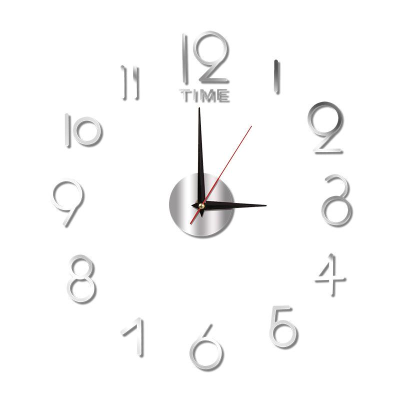 Nordic Silent Acrylic Wall Clock DIY Digital Clock for Living Room and Bedroom Creative Wall Sticker Clock