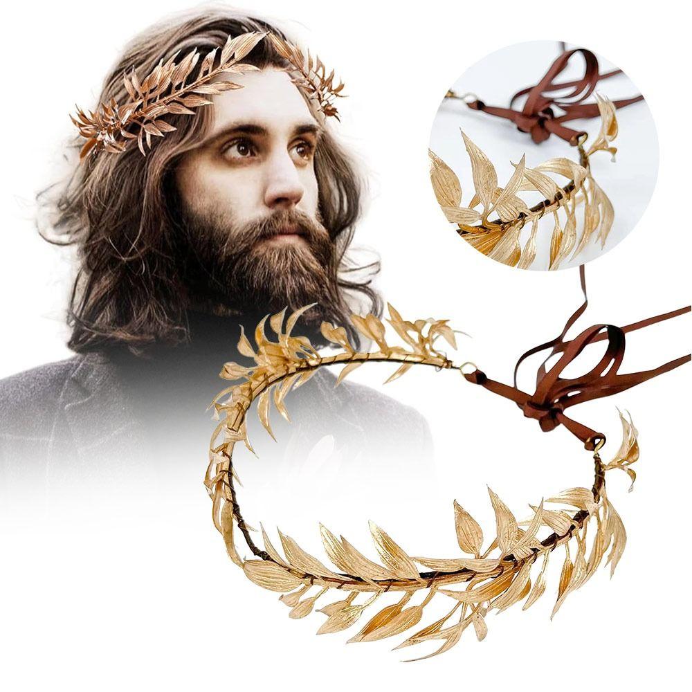 Unisex God Elf Leaf Headpiece Royal King’s Headband  for King Men Adult Renaissance Toga Cospay