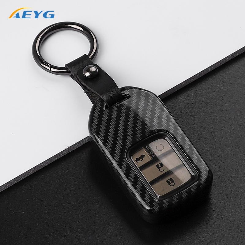 

Abs Carbon Fiber Car Key Case Cover For Honda Crv Cr-V Fit Civic Accord Hr-V Hrv City Odyssey Xr-V Protected Keyless Accessories