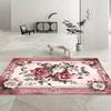 Tappeto Rosa Realistico Floreale Antiscivolo per Cucina Soggiorno Ingresso Camera da Letto Ufficio Tappeto per Pavimento Morbido Decorazione per la Casa Regalo
