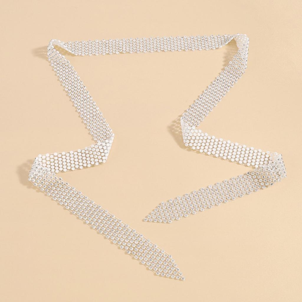 Shiny Multi-row Zircon Long Tassel Clavicle Chain Female Personality Neck Strap Black Retro Necklace